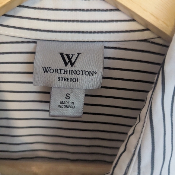 Worthington Frilly Striped Button Up - Picture 3 of 4